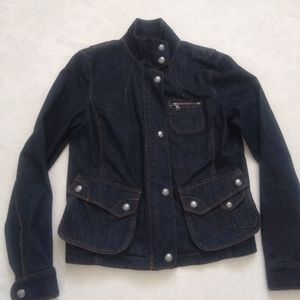 Ralph Lauren jeans dark denim moto utility zip front jacket